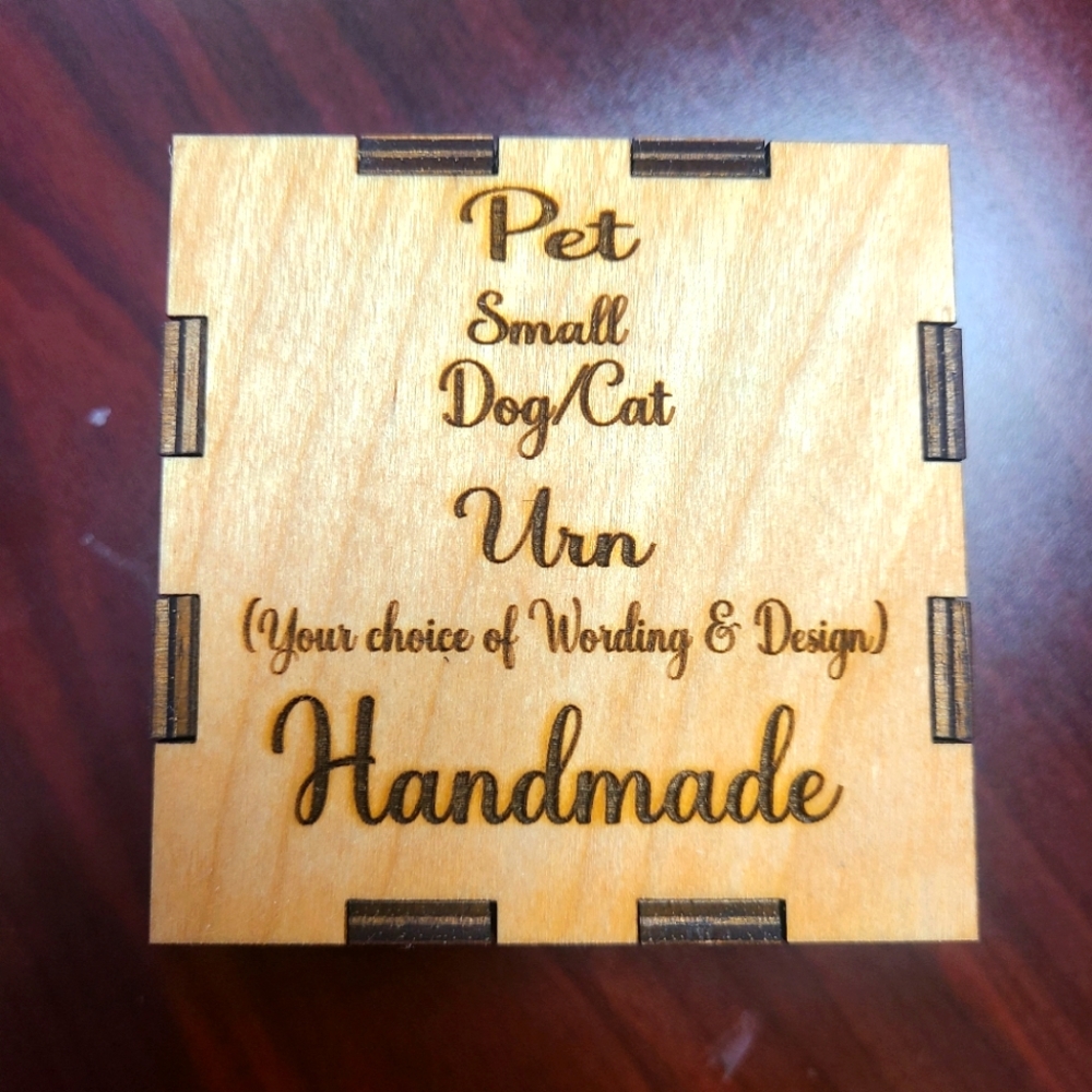 Handmade Pet Urn Box for Small Pet, Personalized
